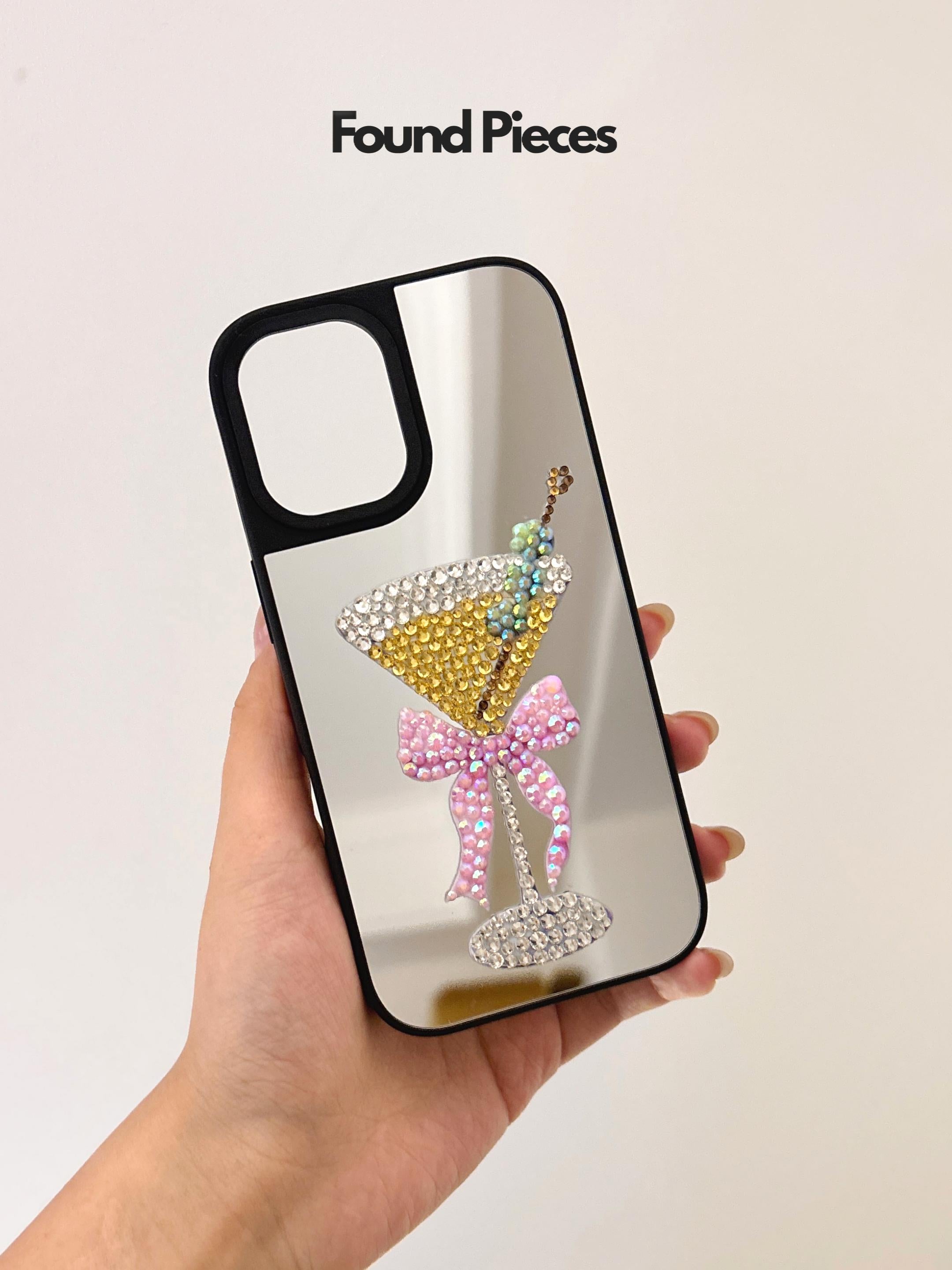 Bedazzled Olive Martini Case (Mirror-Back)