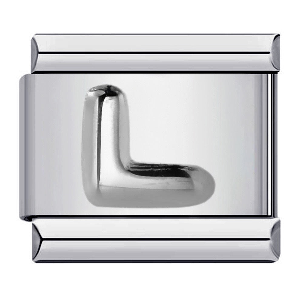 Raised Sliver Letter Charms