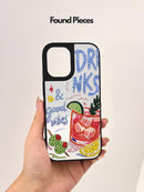 Bedazzled Drinks and Good Vibes Case (Mirror-Back)