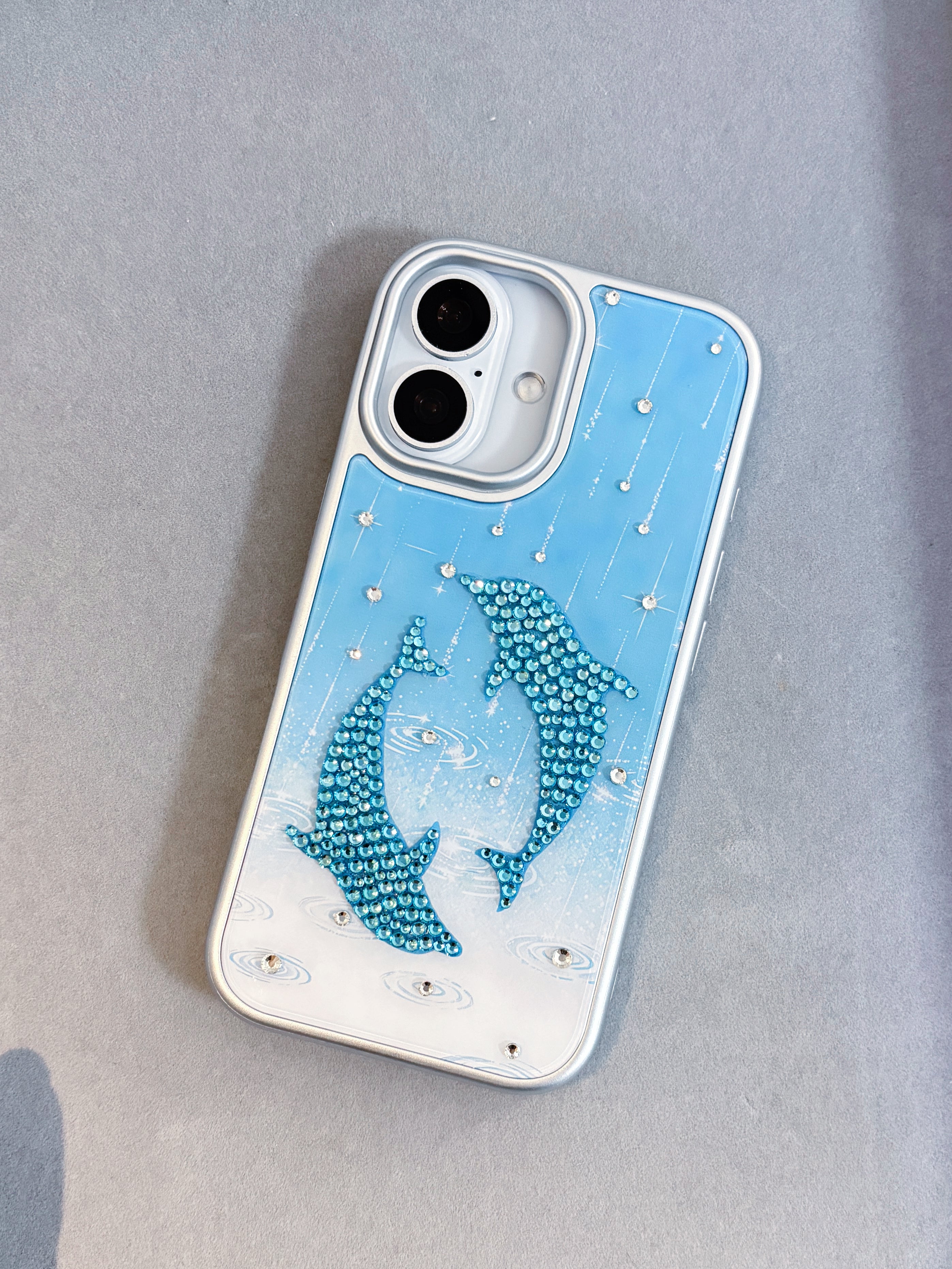 Bedazzled Blue Dolphin Case