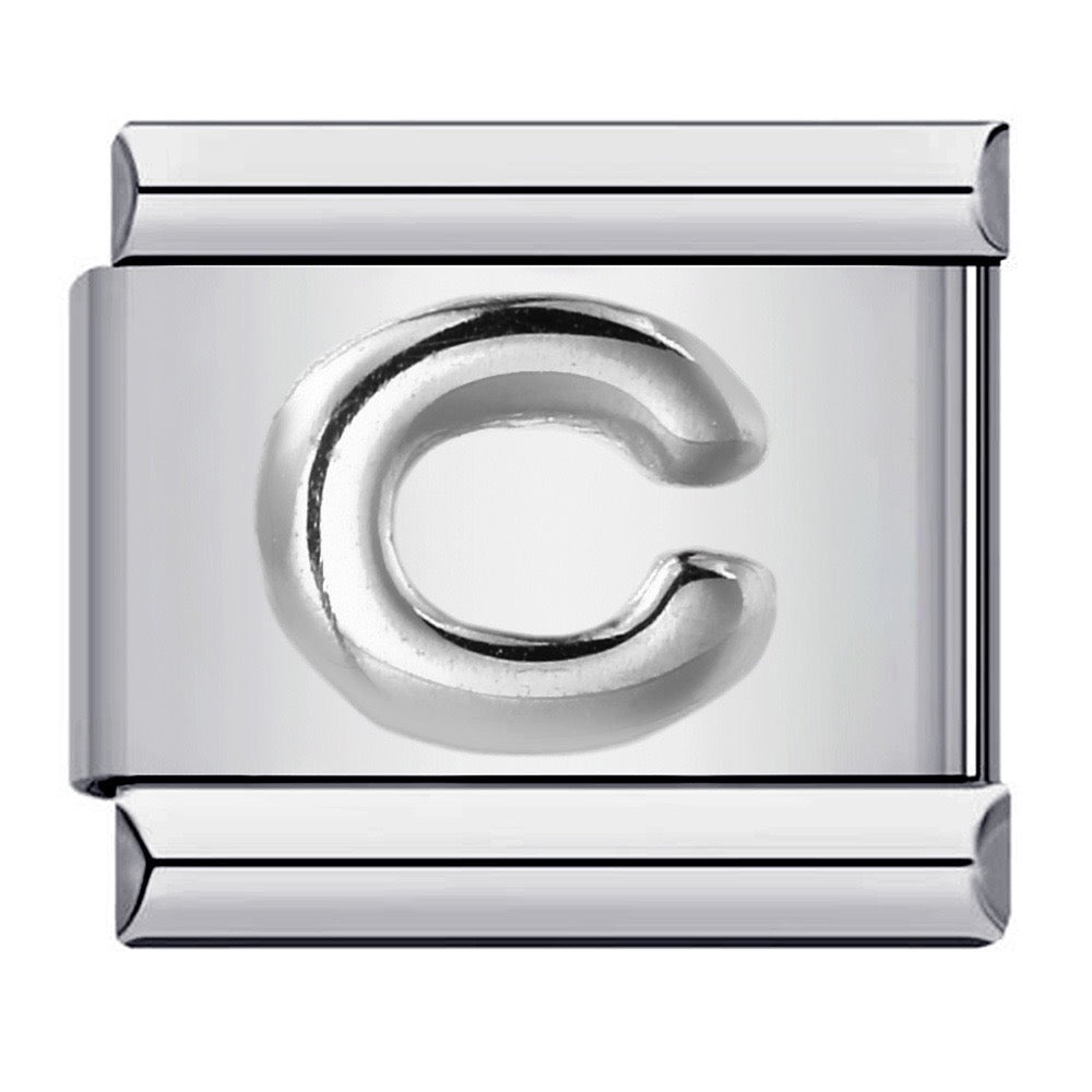 Raised Sliver Letter Charms
