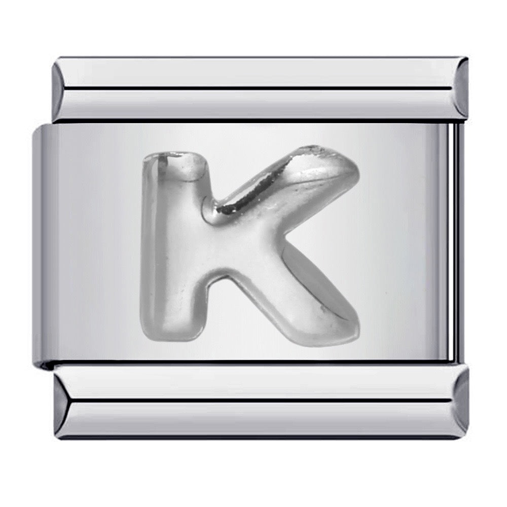 Raised Sliver Letter Charms