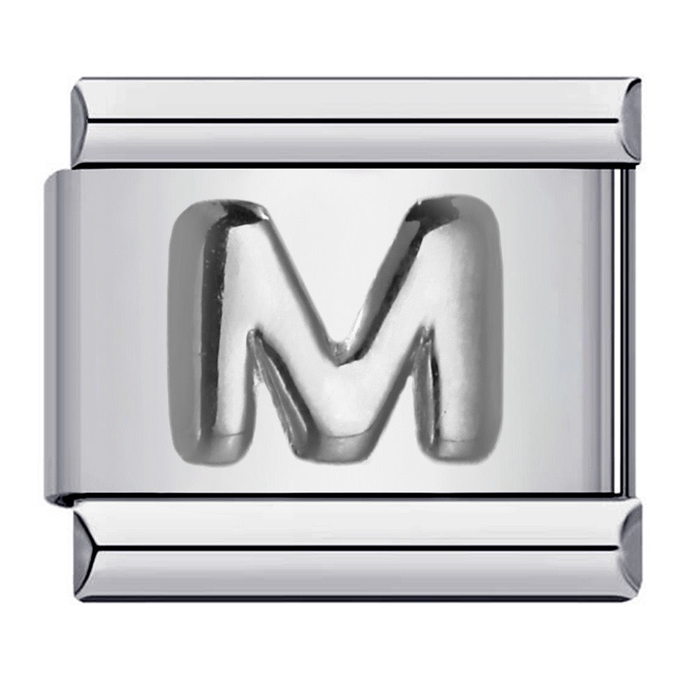 Raised Sliver Letter Charms