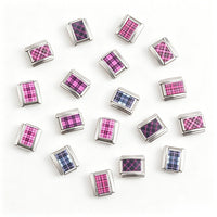Pink Gingham Italian Charm Bracelet