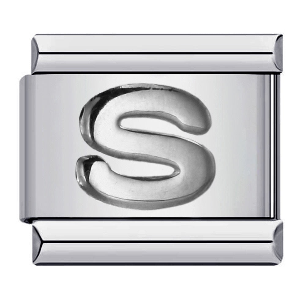 Raised Sliver Letter Charms