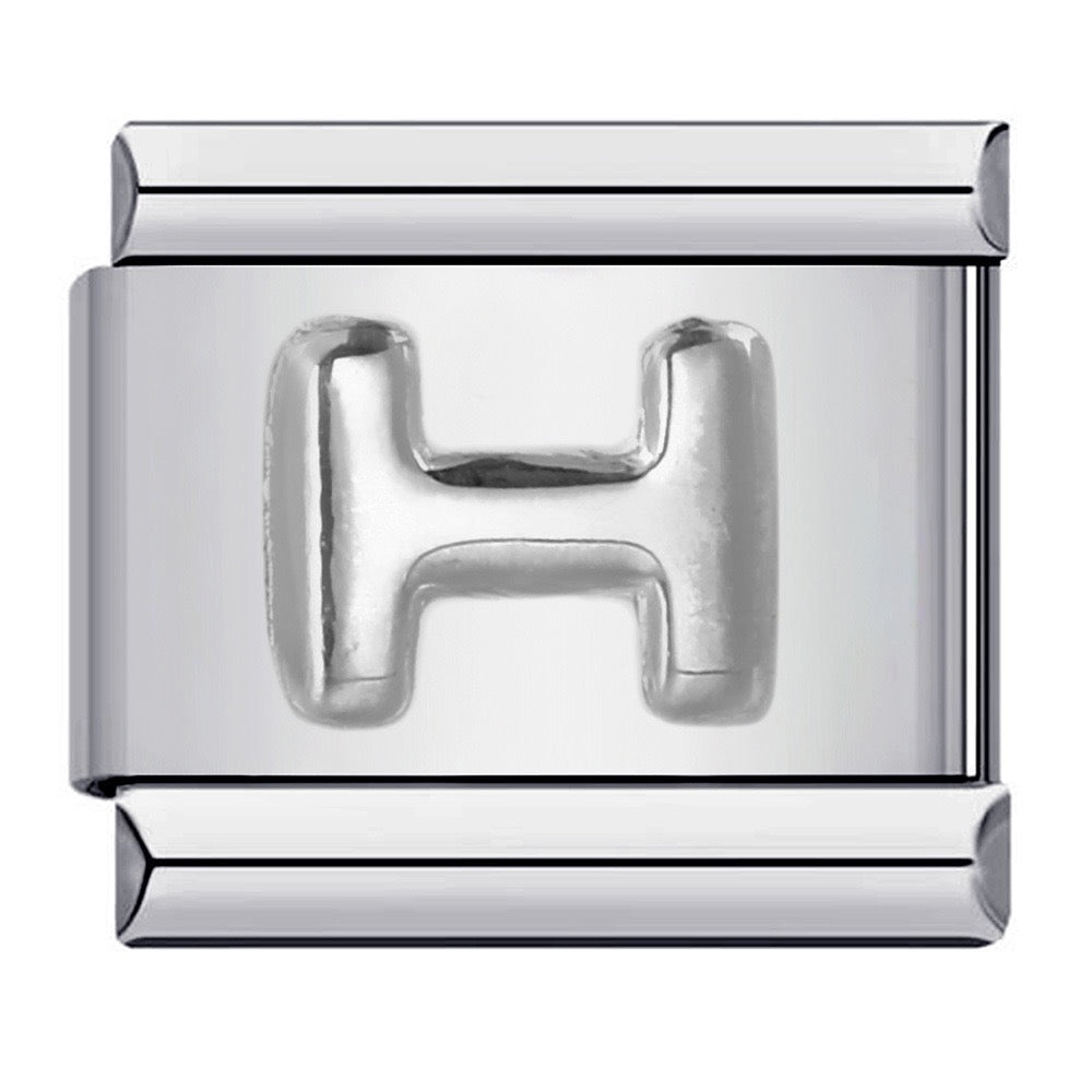 Raised Sliver Letter Charms