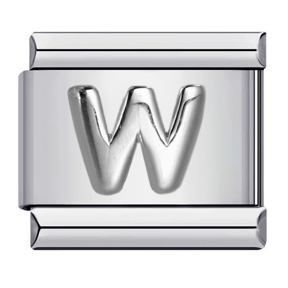 Raised Sliver Letter Charms