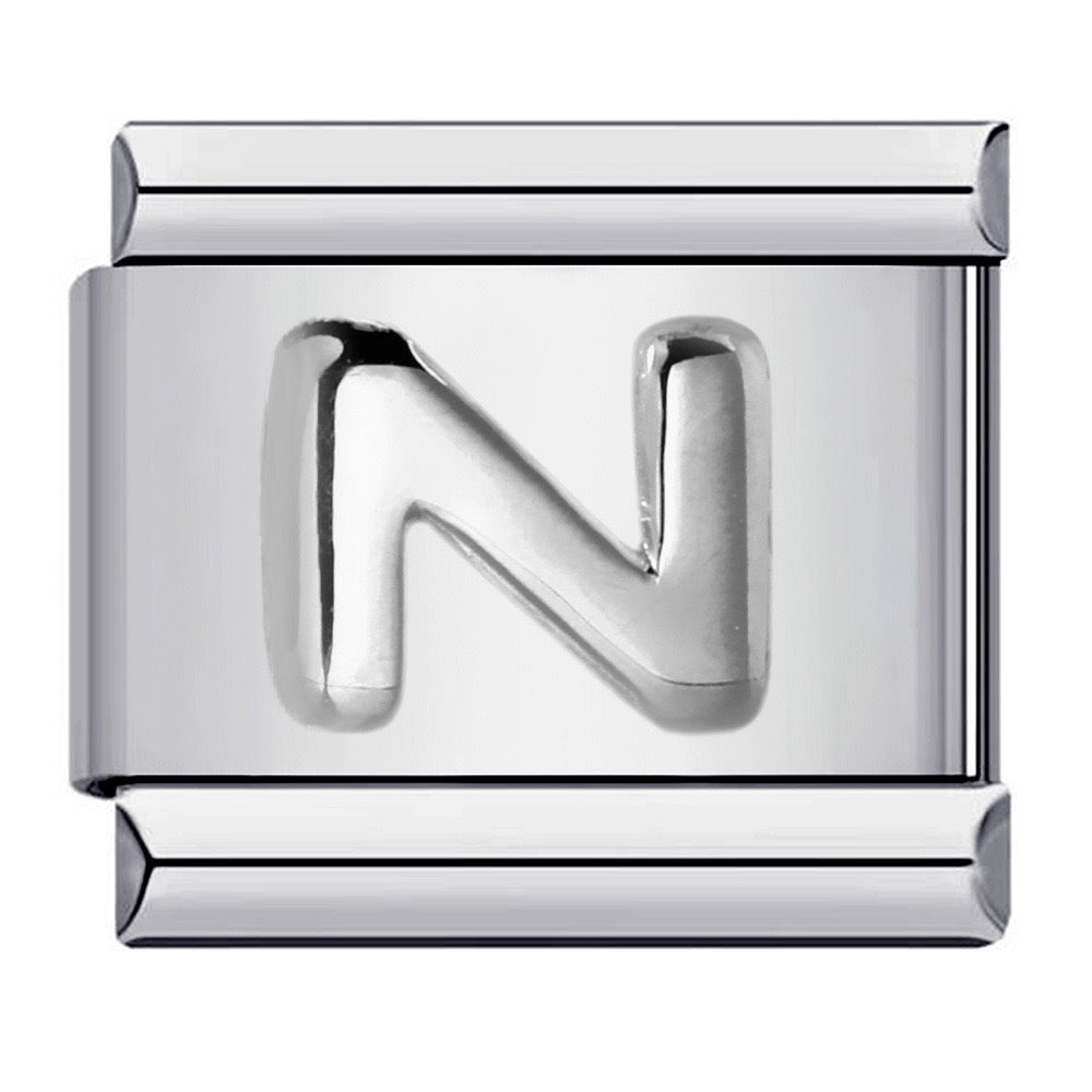 Raised Sliver Letter Charms