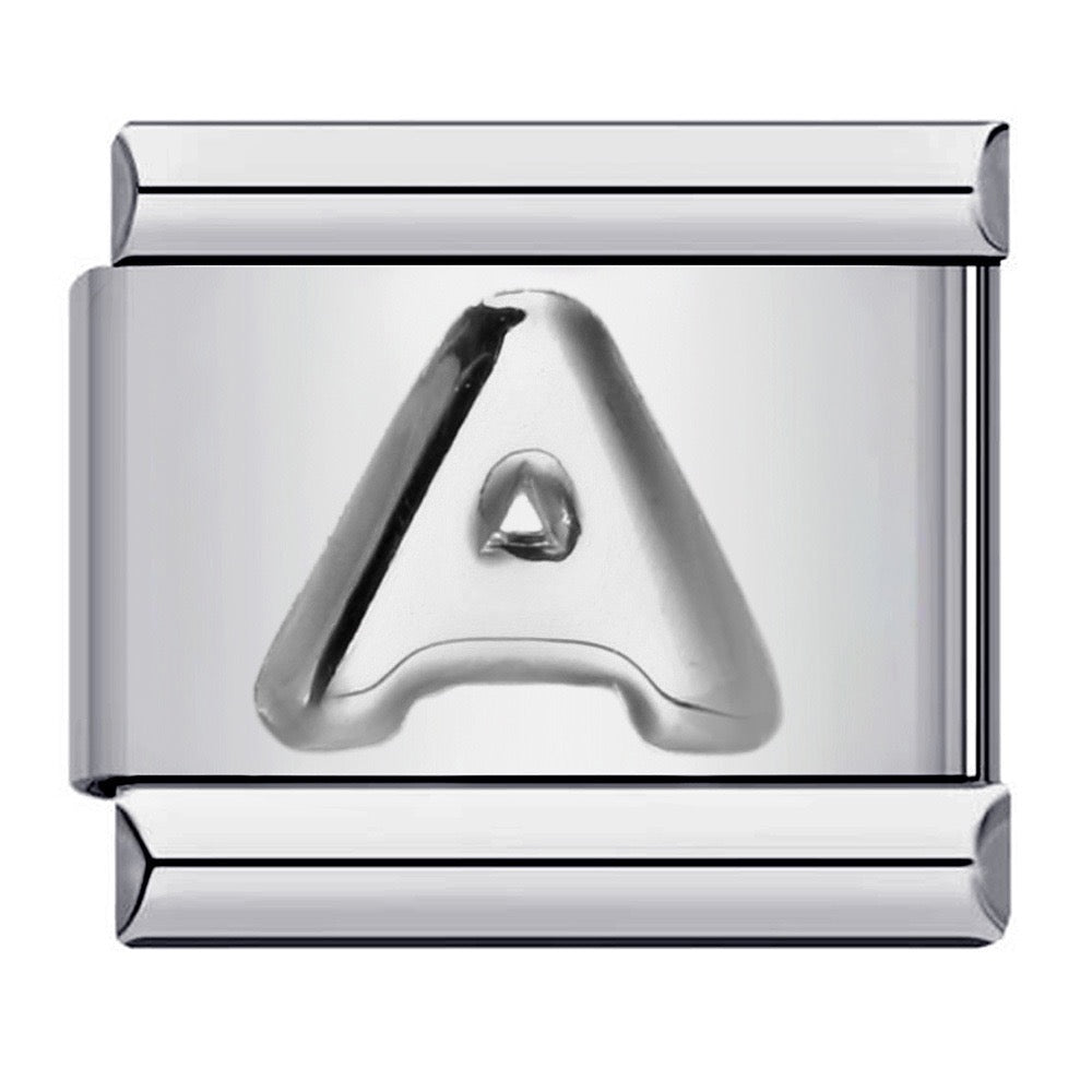 Raised Sliver Letter Charms