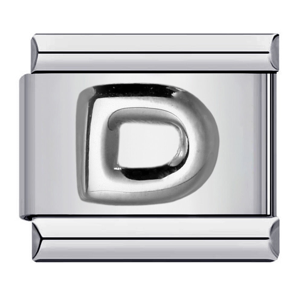 Raised Sliver Letter Charms