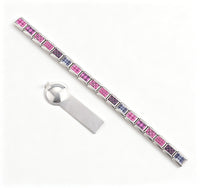 Pink Gingham Italian Charm Bracelet