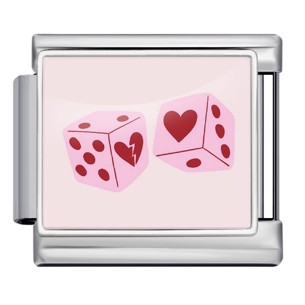 Pink Heart Dice