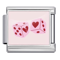 Pink Heart Dice