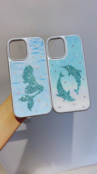 Bedazzled Blue Dolphin Case